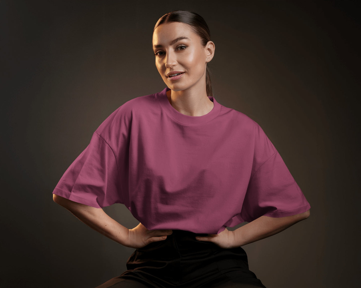 Dark Raspberry Oversized Women T-Shirt