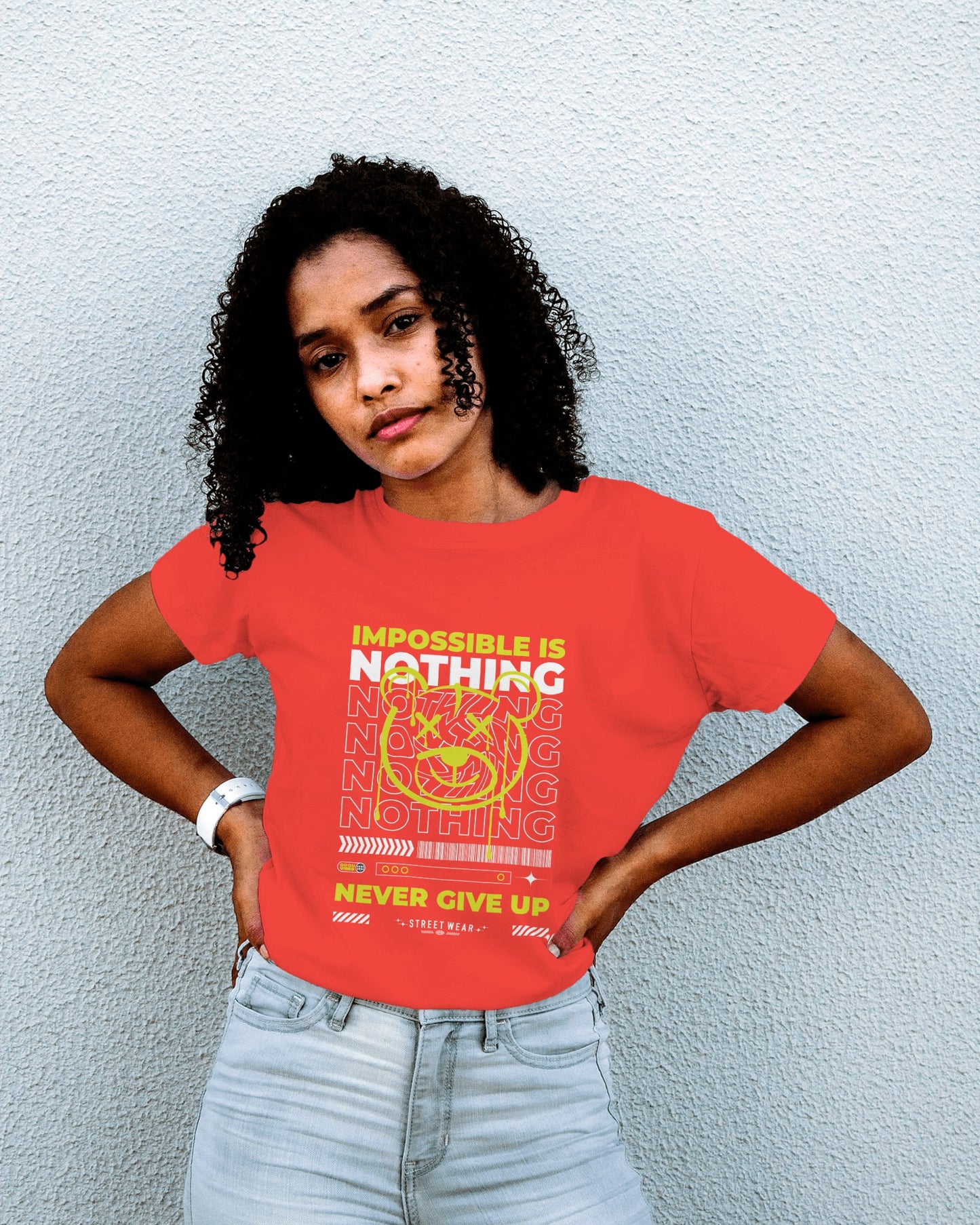 Nothing is Impossible Never Give Up Regular T-Shirt