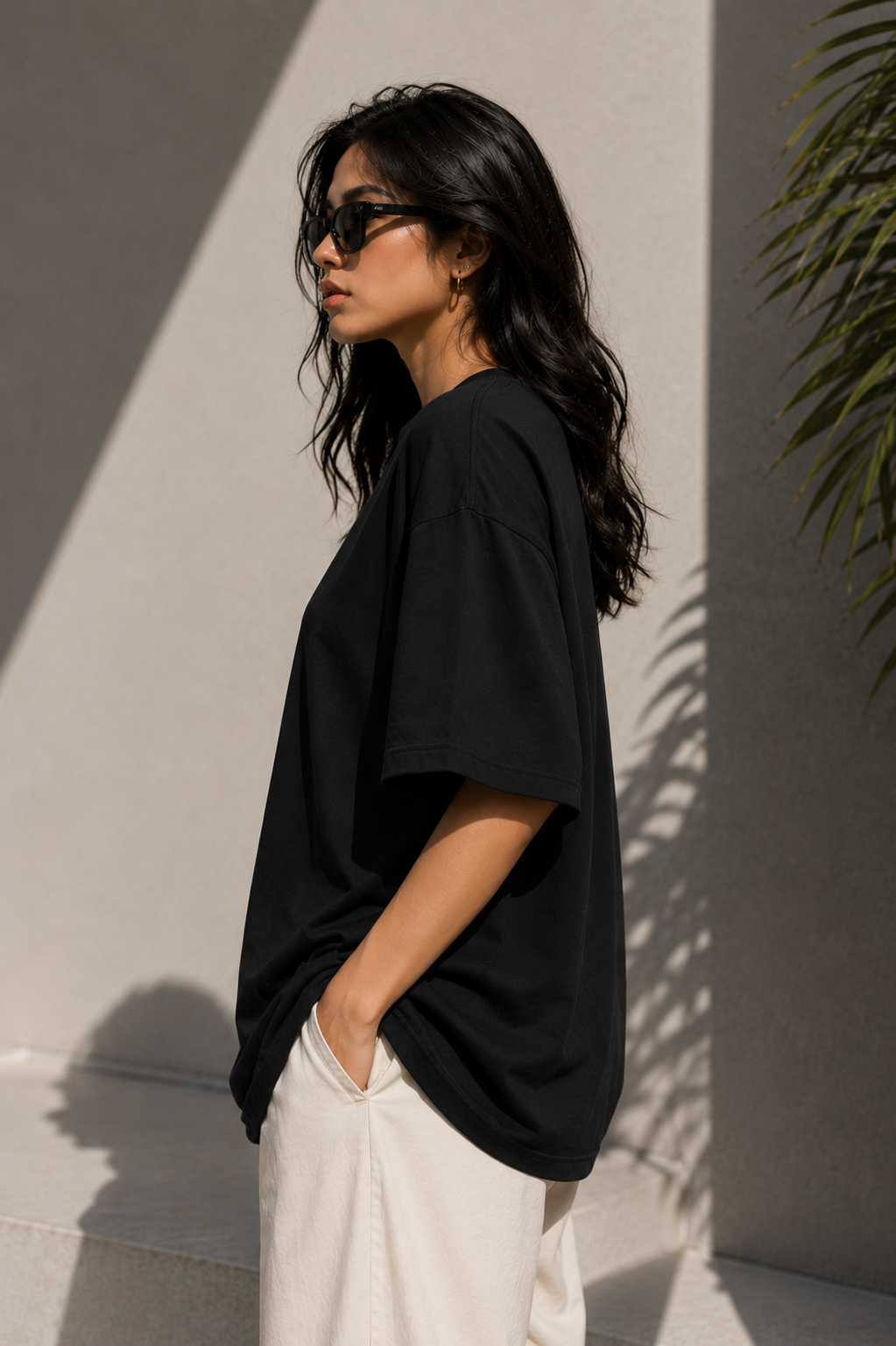 Black Oversized Women T-Shirt