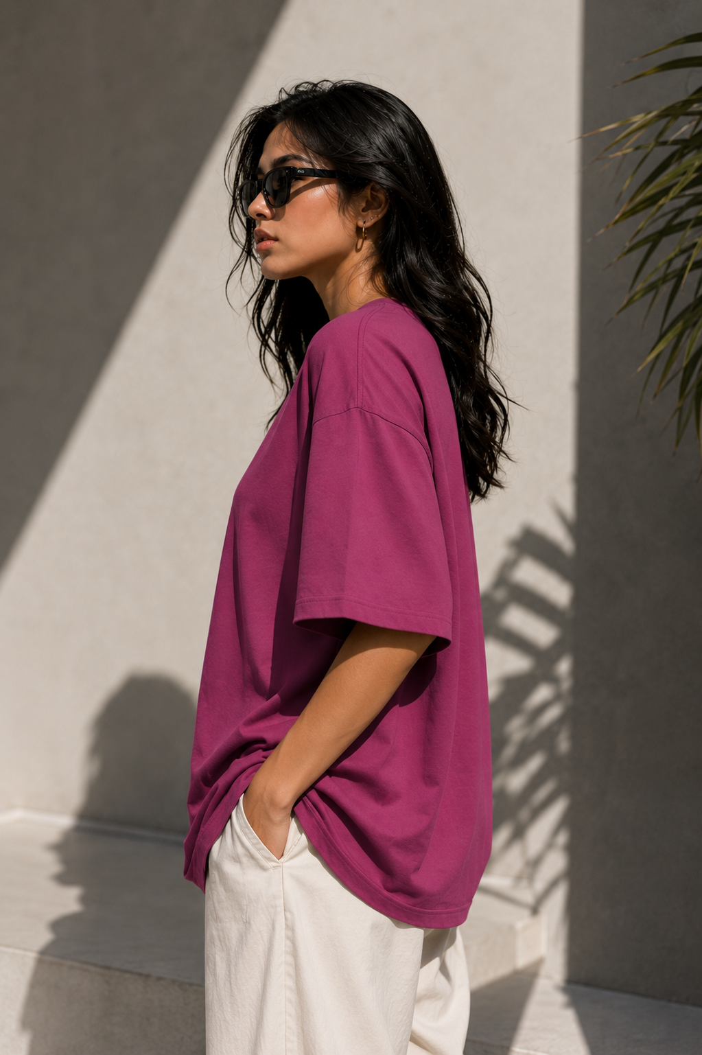 Dark Raspberry Oversized Women T-Shirt