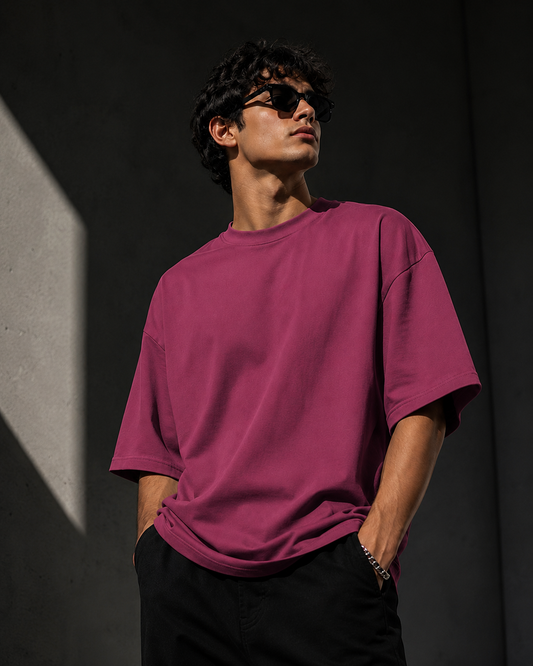Dark Raspberry Oversized T-Shirt
