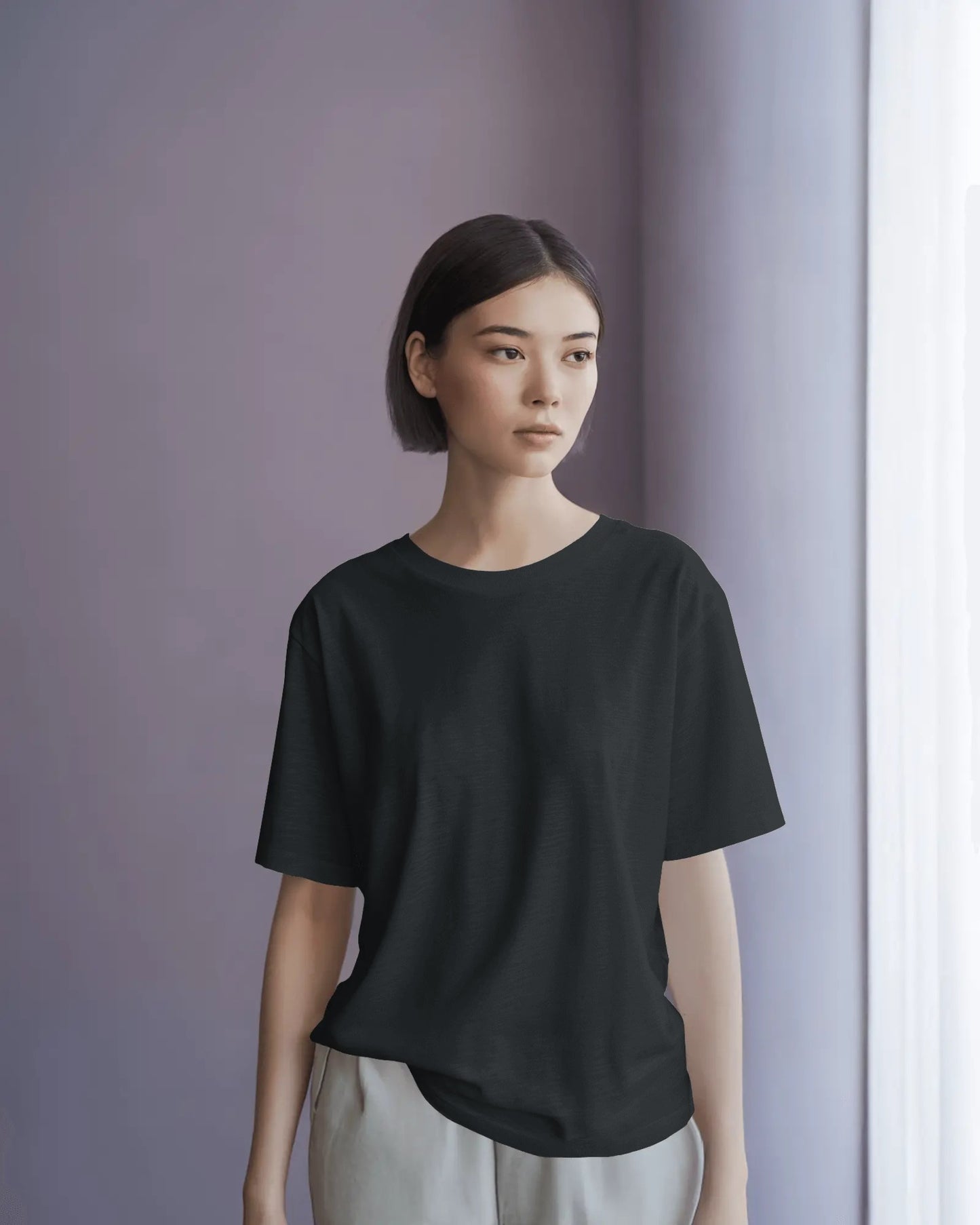 Black Oversized Women T-Shirt