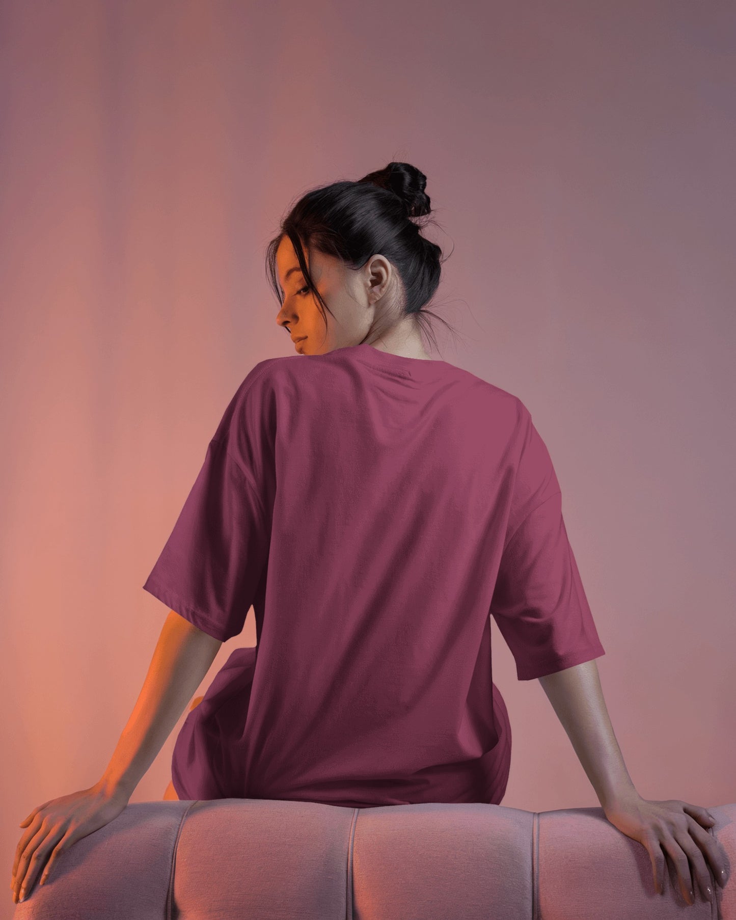 Dark Raspberry Oversized Women T-Shirt