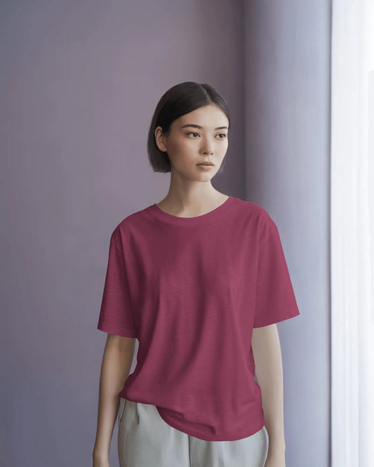 Dark Raspberry Oversized Women T-Shirt