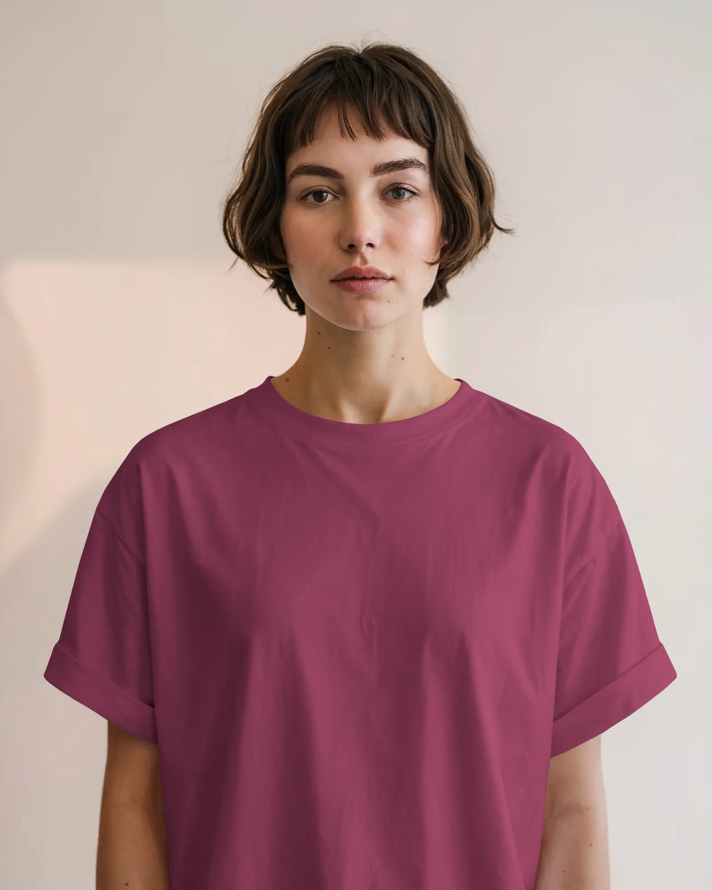 Dark Raspberry Oversized Women T-Shirt