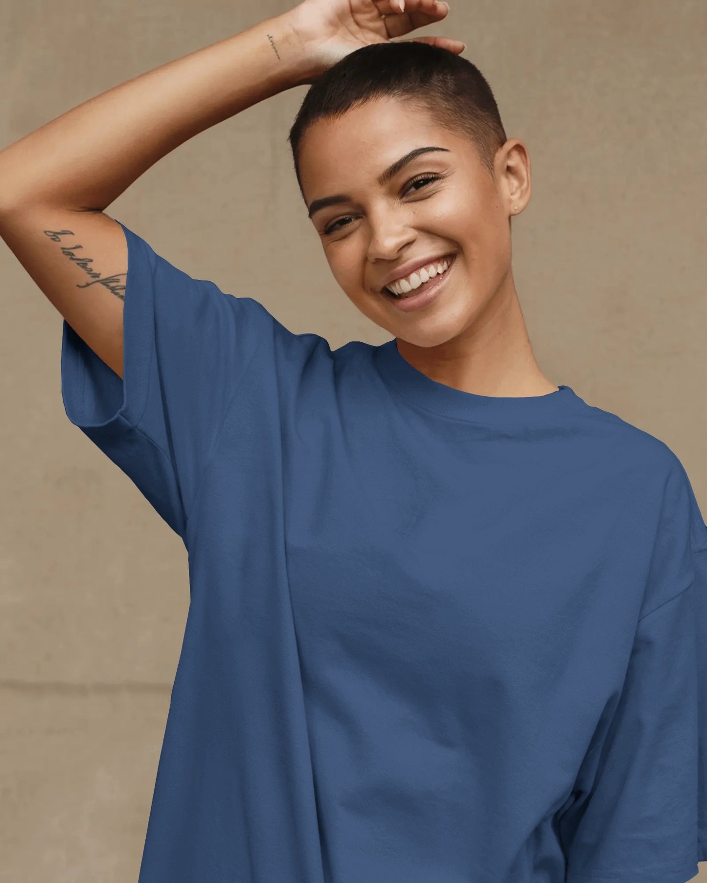 Deep Navy Blue Oversized Women T-Shirt