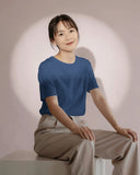 Deep Navy Blue Regular Women T-Shirt