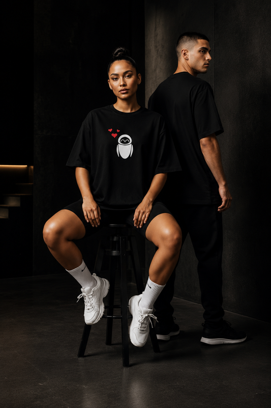 Wall-E & EVE Couple Oversized Tee Combo (Set of 2 | Oversized | 100% Cotton)