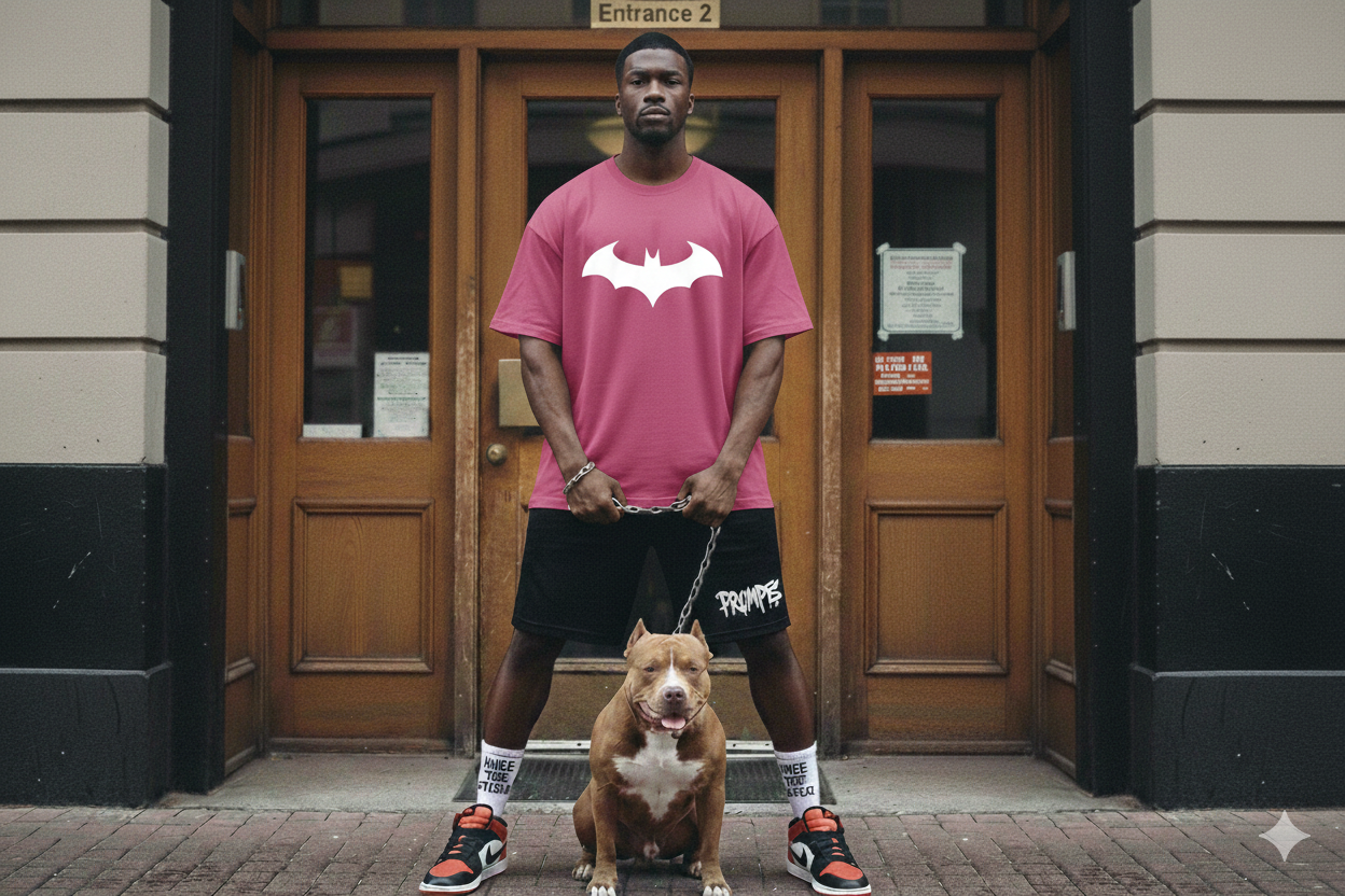 Urban Bat Logo Oversized T-Shirt