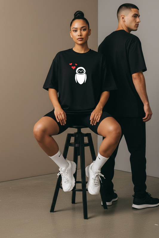 Wall-E & EVE Couple Oversized Tee Combo (Set of 2 | Oversized | 100% Cotton)