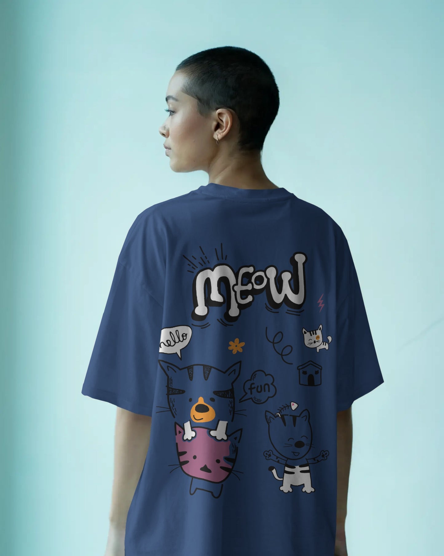Meow Women Oversized T-Shirt