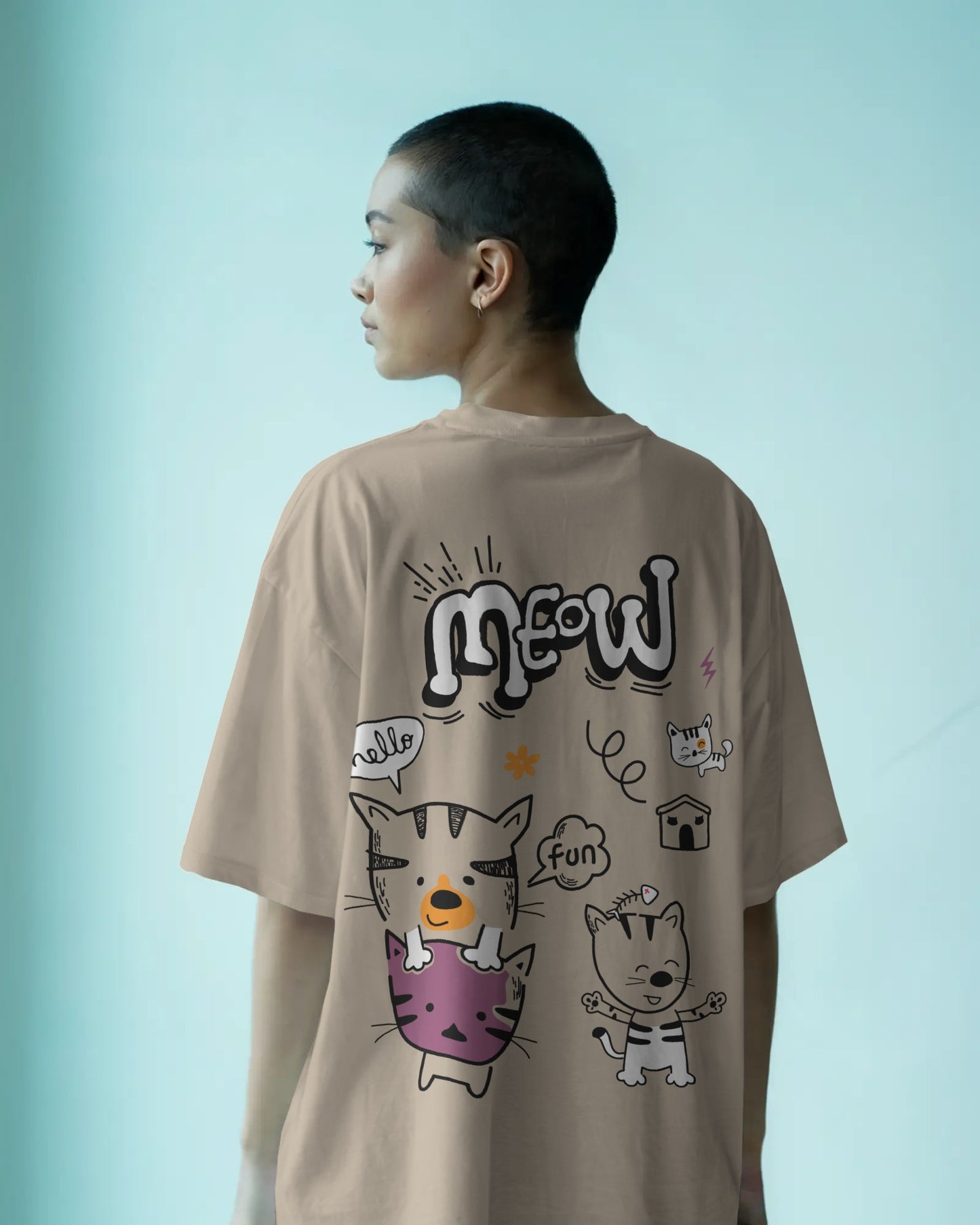 Meow Women Oversized T-Shirt