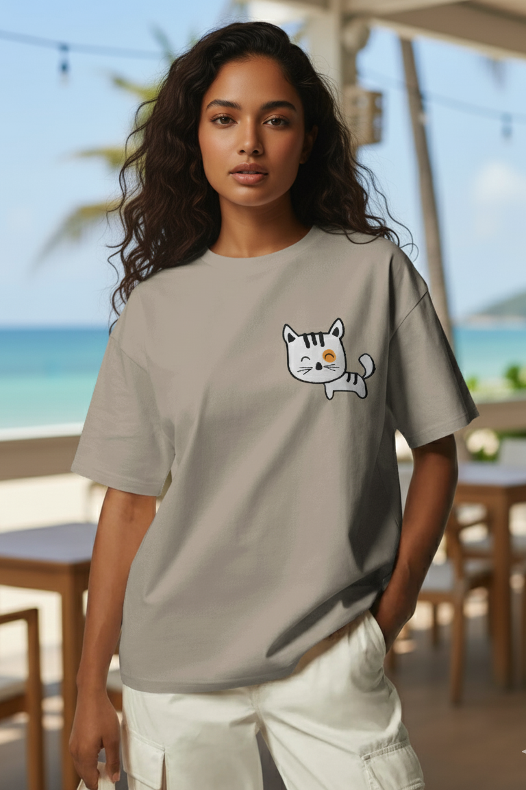Meow Women Oversized T-Shirt