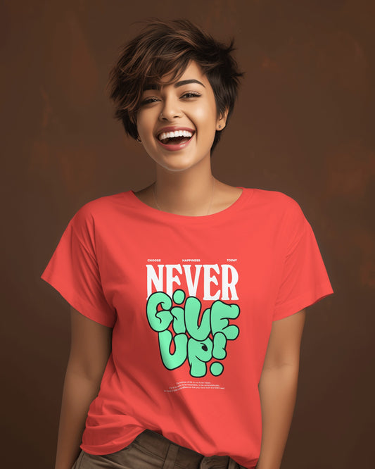 Never Giveup Regular T-Shirt