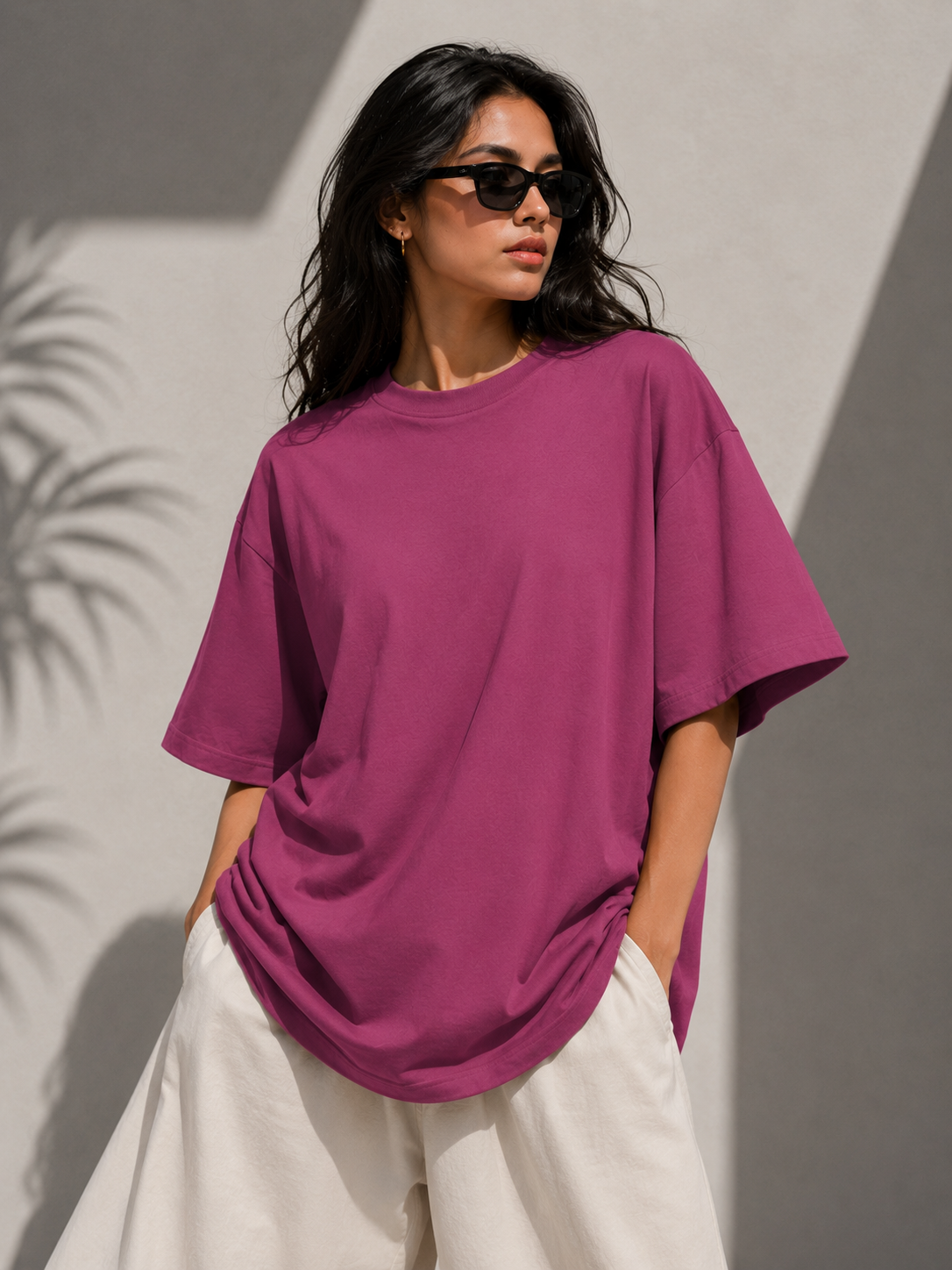 Dark Raspberry Oversized Women T-Shirt