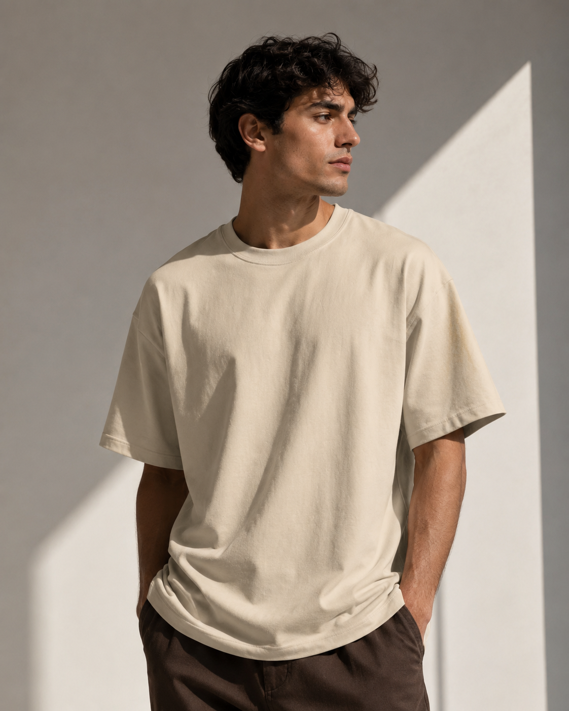 Muted Beige Oversized T-Shirt