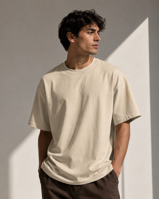Muted Beige Oversized T-Shirt