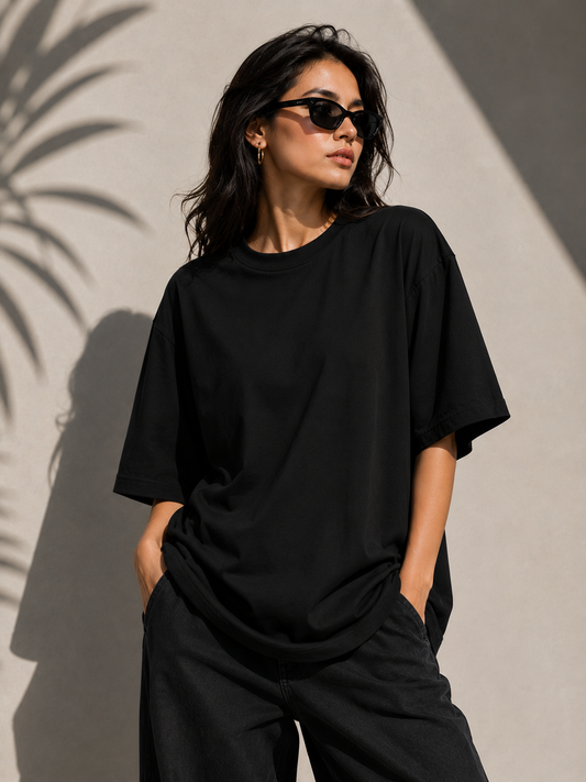 Black Oversized Women T-Shirt