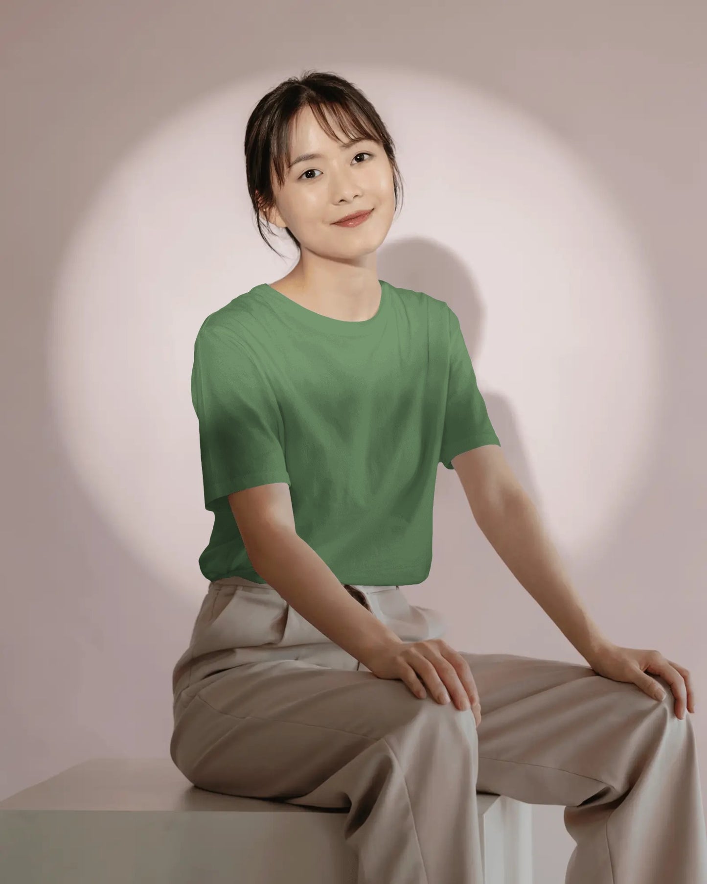 Olive Green Regular Women T-Shirt