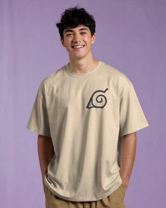 B/w Naruto Oversized Tshirt
