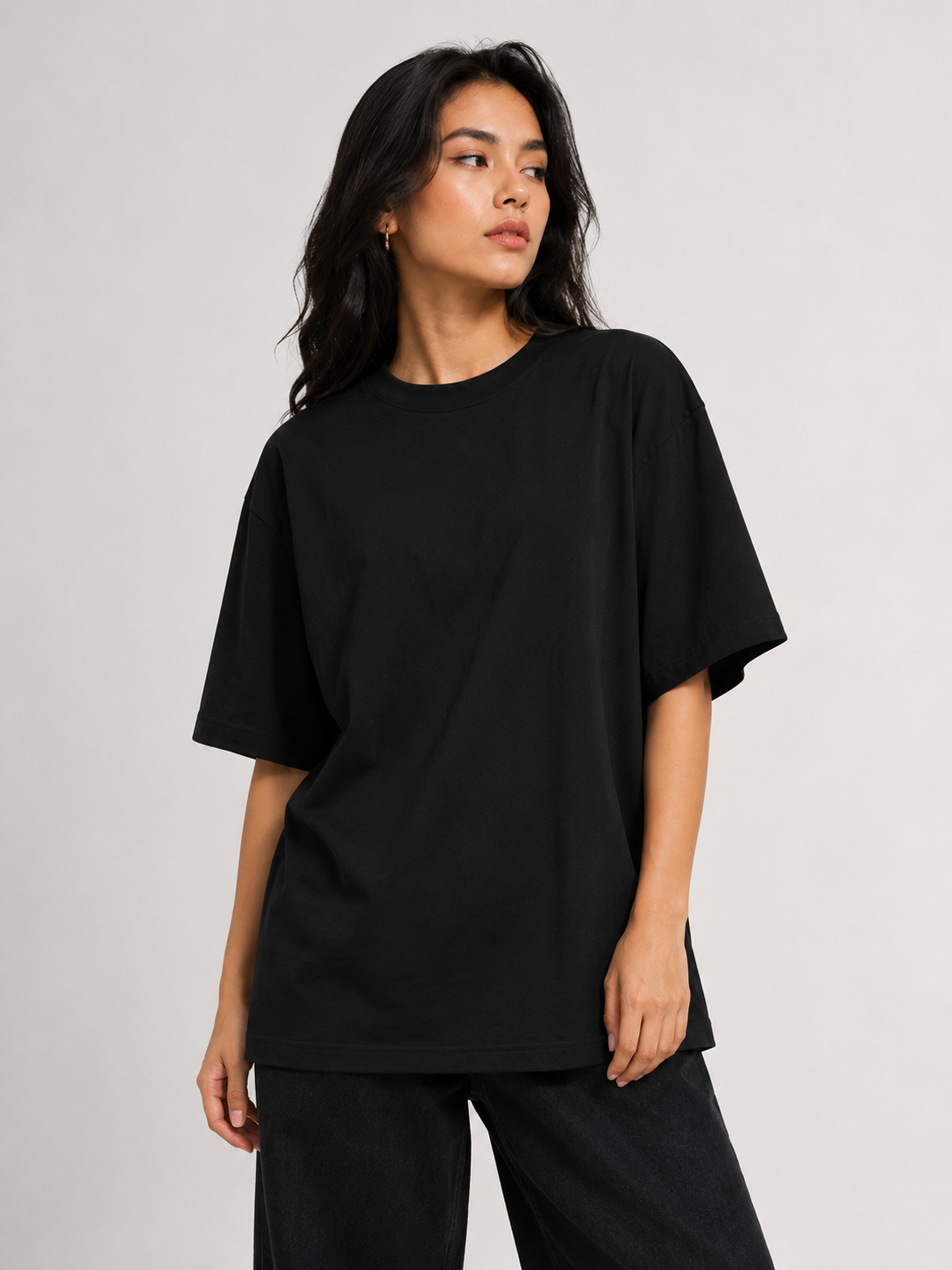 Black Oversized Women T-Shirt