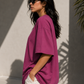 Dark Raspberry Oversized Women T-Shirt