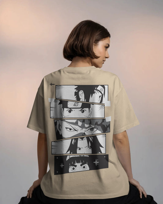 B/w Naruto Women Oversized Tshirt